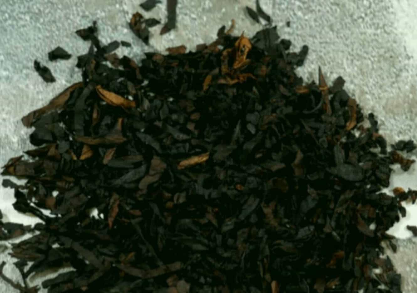Close-up of rich, dark Cypriot Latakia tobacco